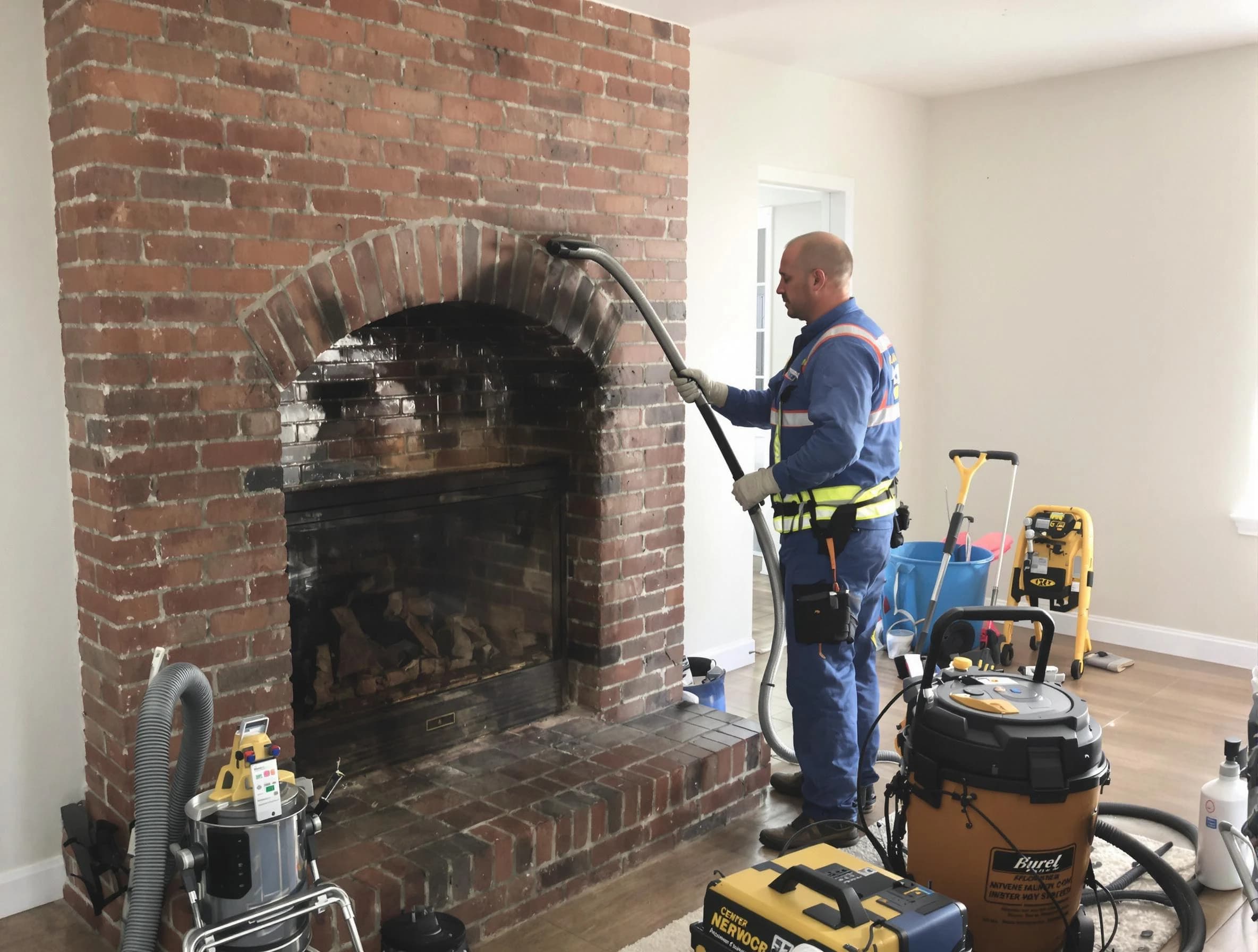 Lakeside Chimney Sweep expert performing detailed chimney sweep in Lakeside, VA