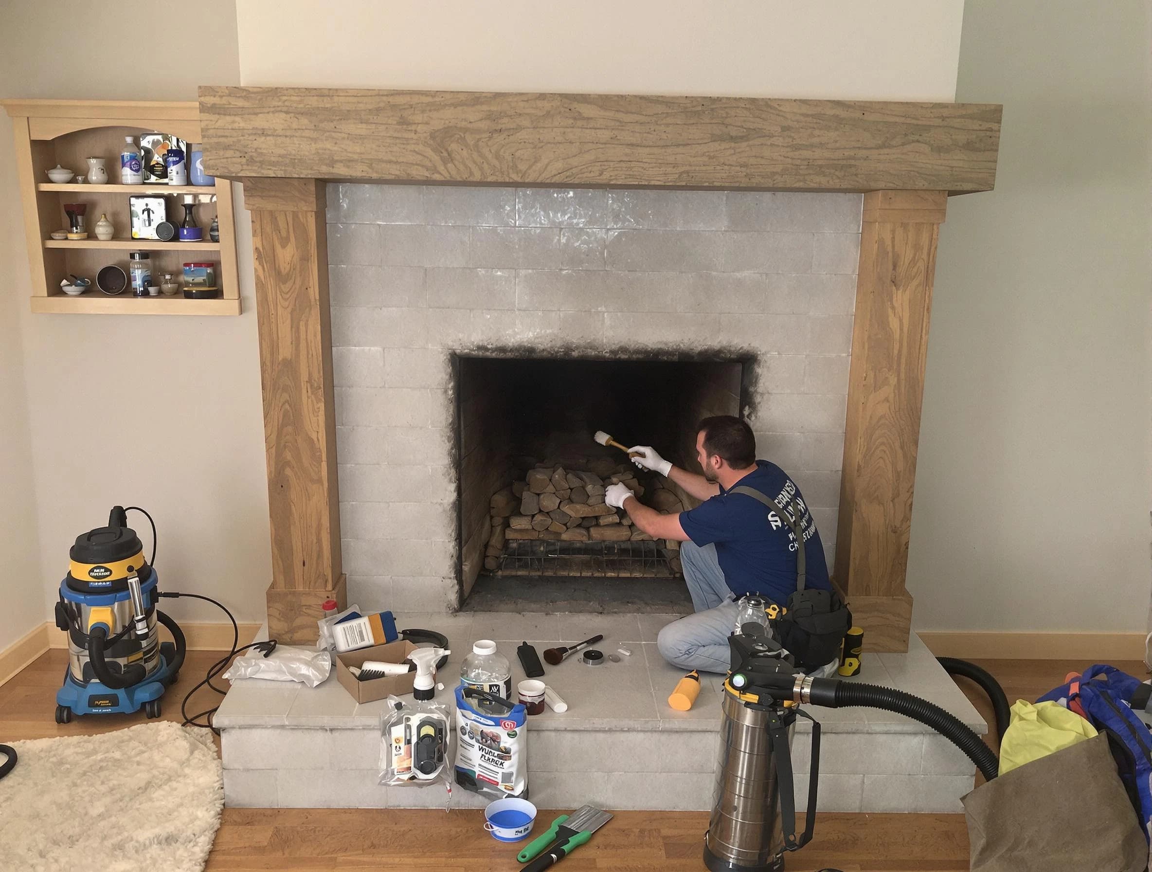 Detailed creosote removal process by Lakeside Chimney Sweep in Lakeside, VA