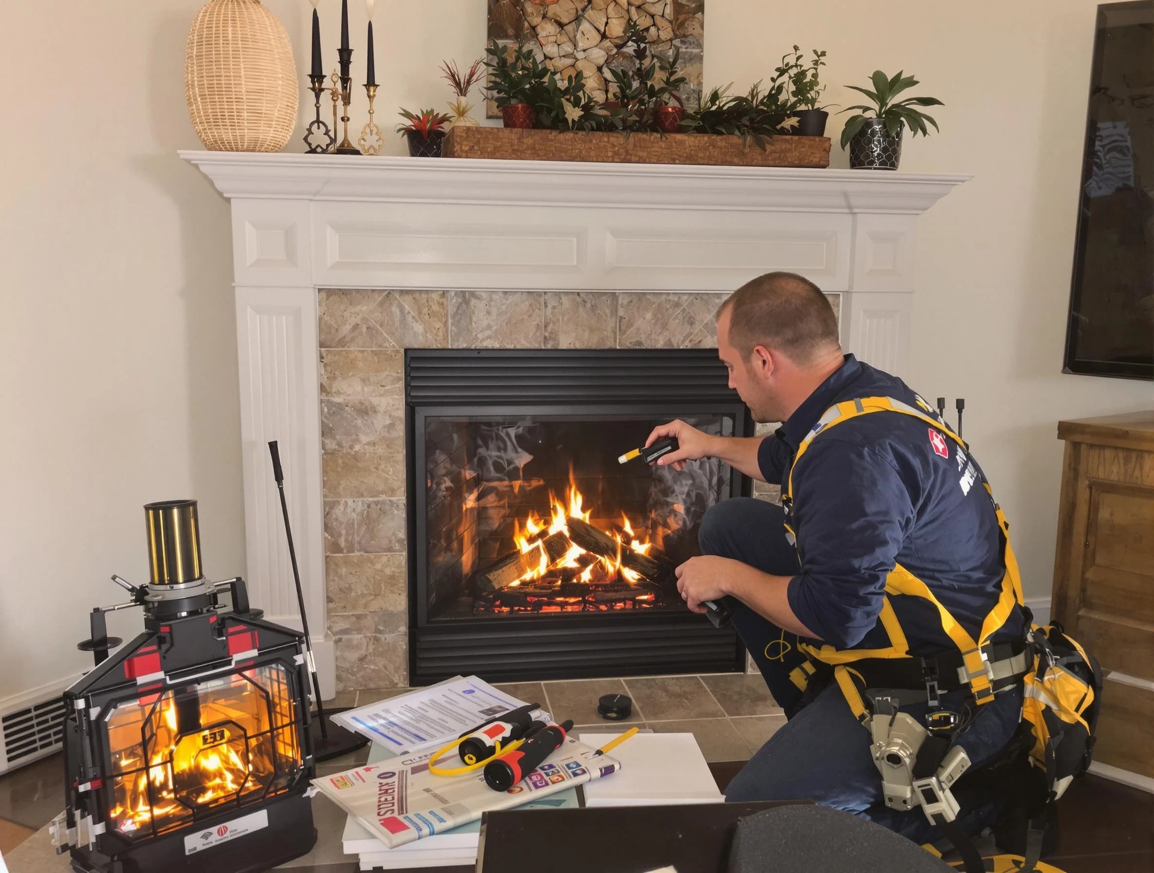 Safety-focused fireplace inspection by Lakeside Chimney Sweep in Lakeside, VA