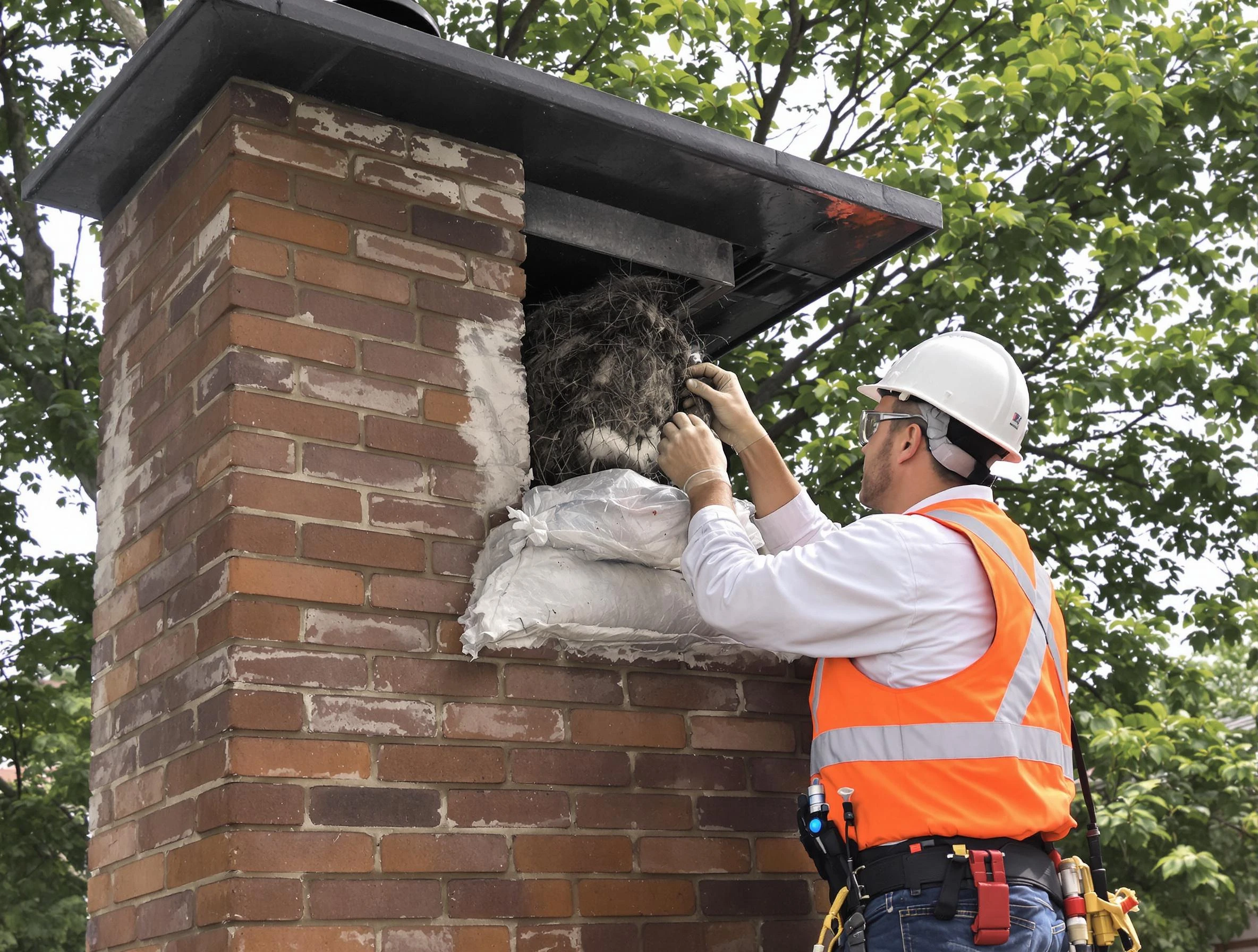 Humane removal of debris and animals by Lakeside Chimney Sweep in Lakeside, VA