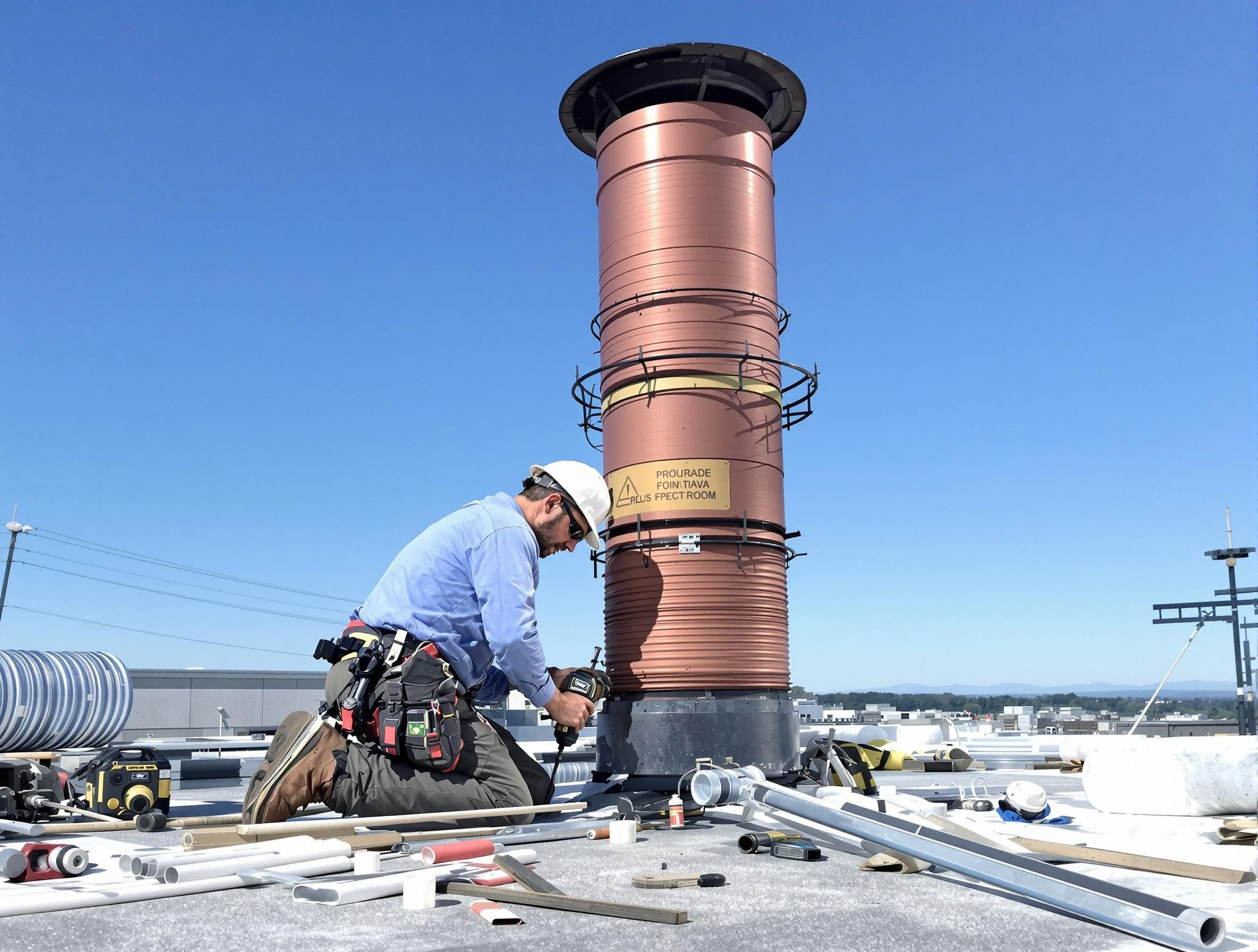 Installed chimney liner by Lakeside Chimney Sweep in Lakeside, VA