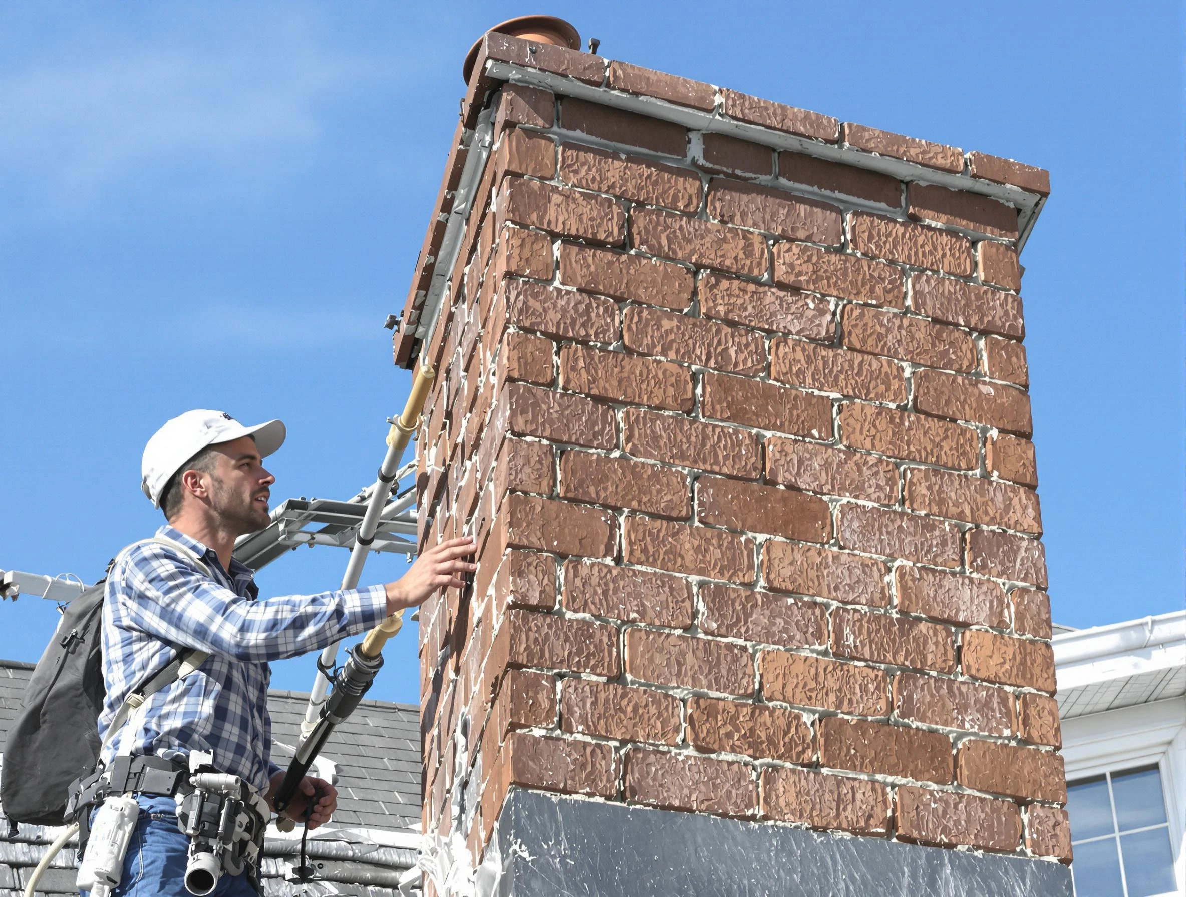 Brickwork for a chimney rebuild by Lakeside Chimney Sweep in Lakeside, VA