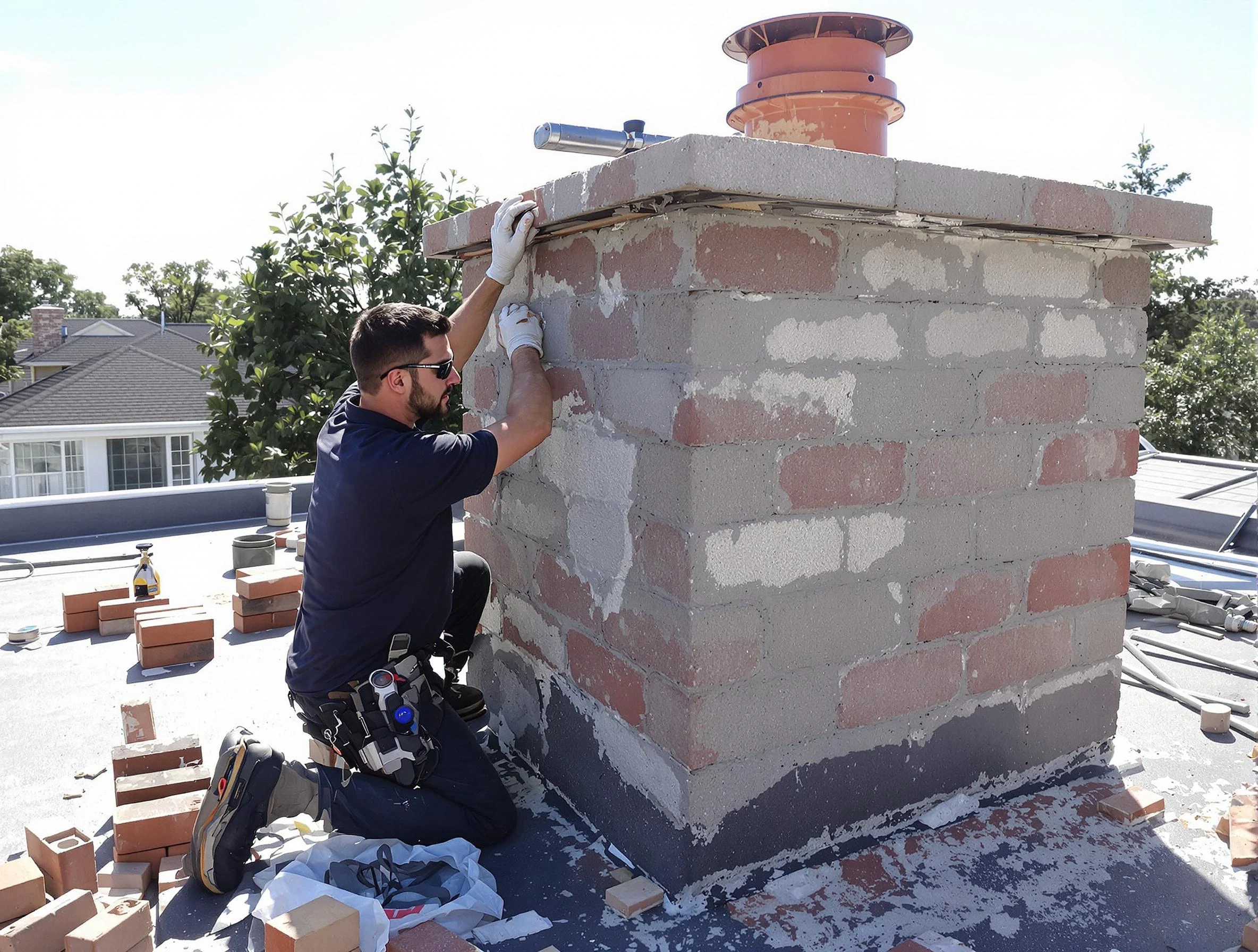 Advanced chimney repair process by Lakeside Chimney Sweep in Lakeside, VA