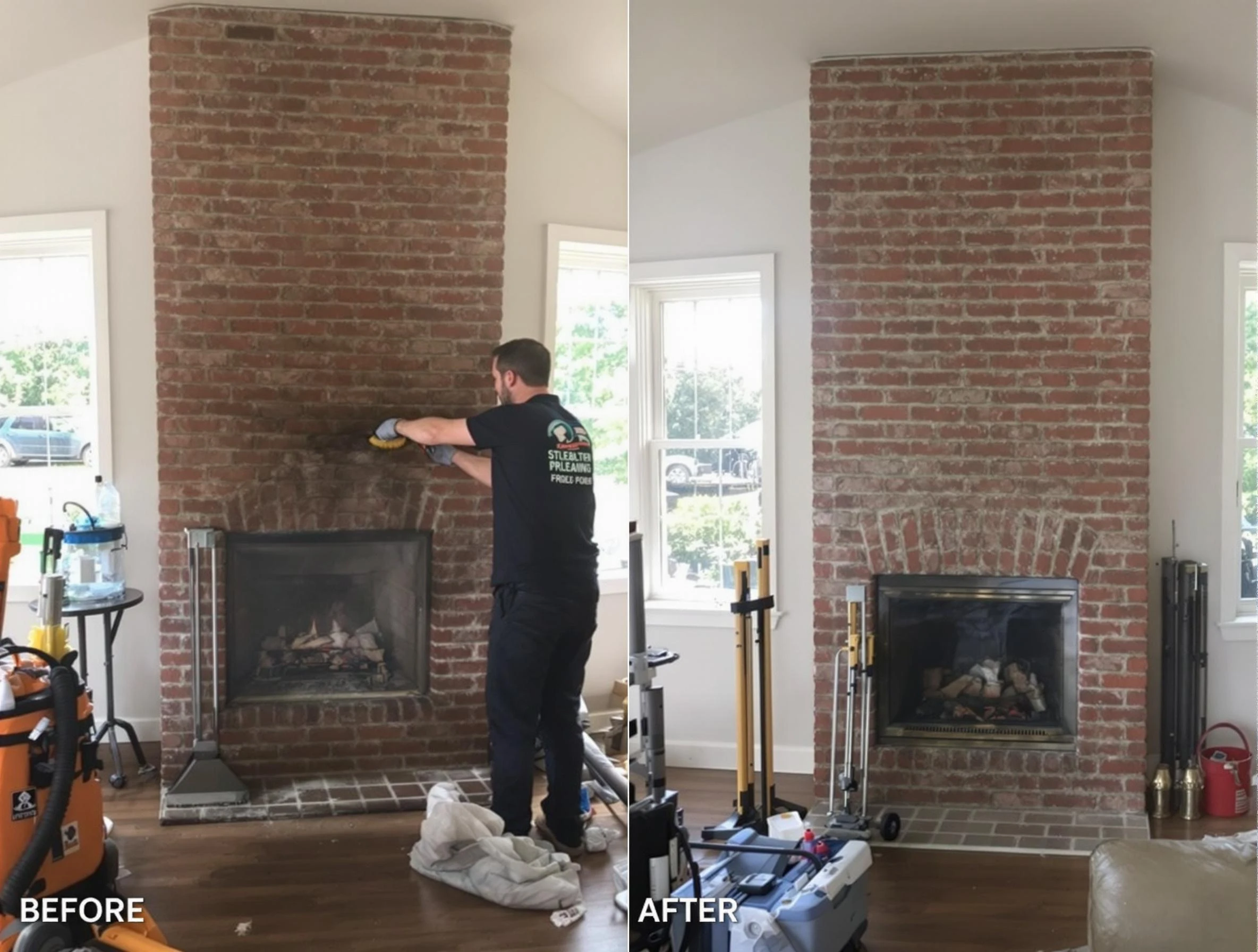 Finished chimney sweeping service by Lakeside Chimney Sweep in Lakeside, VA