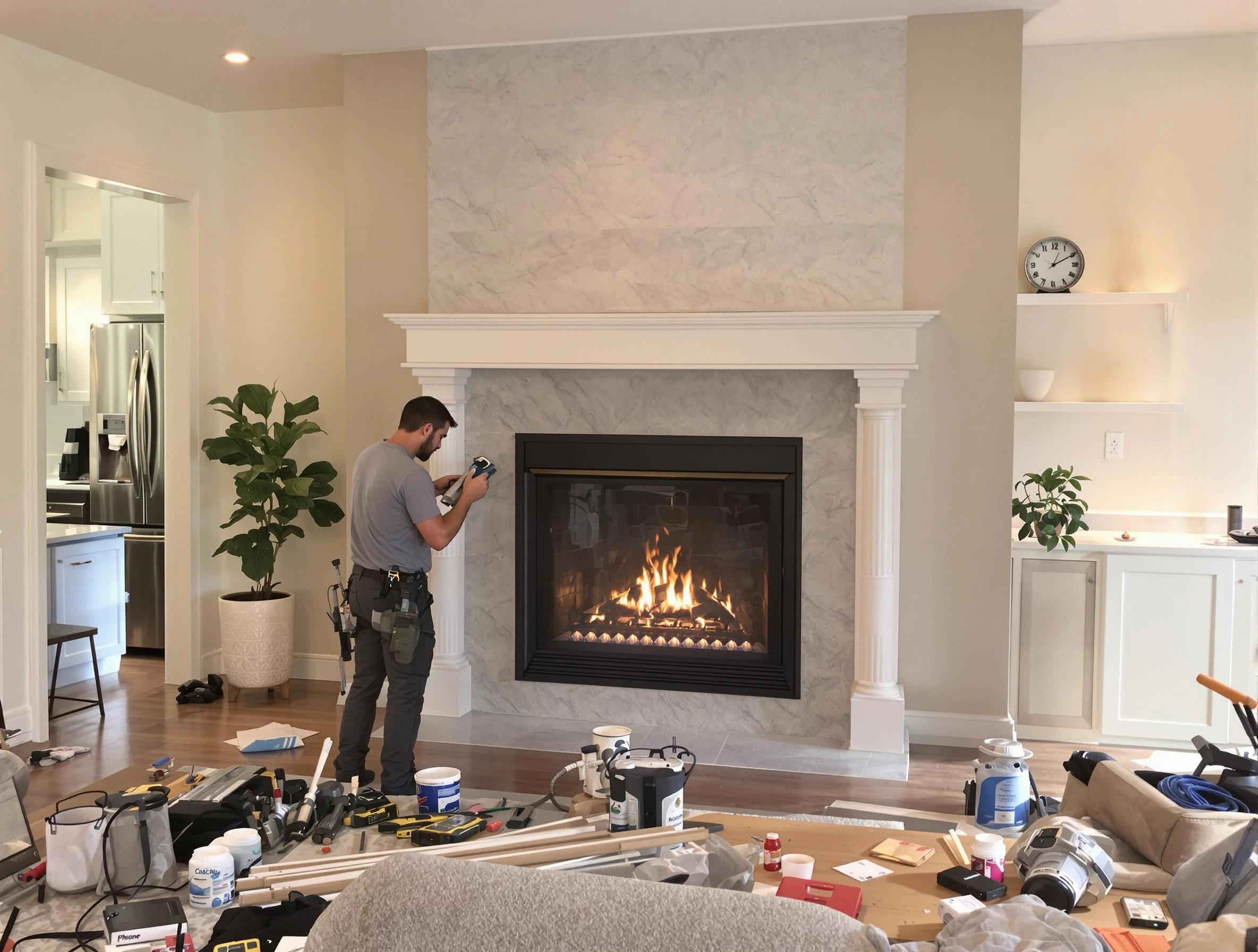Newly installed fireplace by Lakeside Chimney Sweep in Lakeside, VA